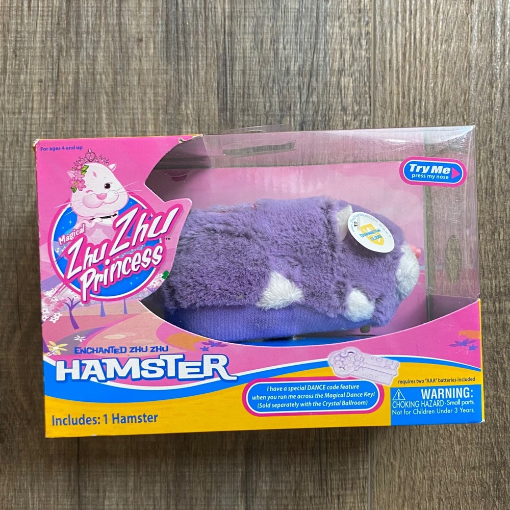 Zhu Zhu Princess Enchanted Hamster Purple White Interactive Toy 81111 New 2010